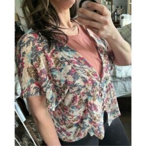 LoveSoup floral printed boho blouse size medium